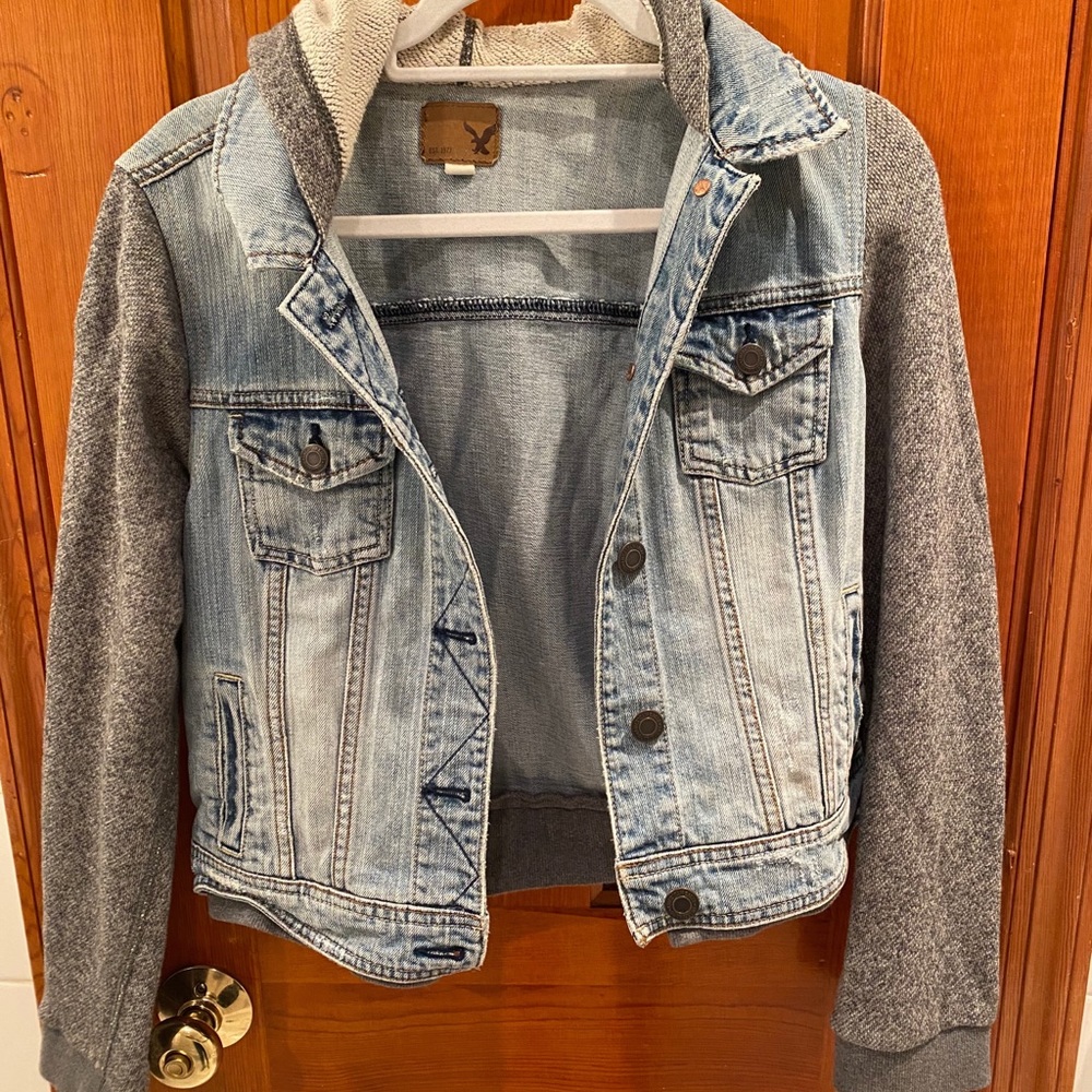 American Eagle hooded denim jacket